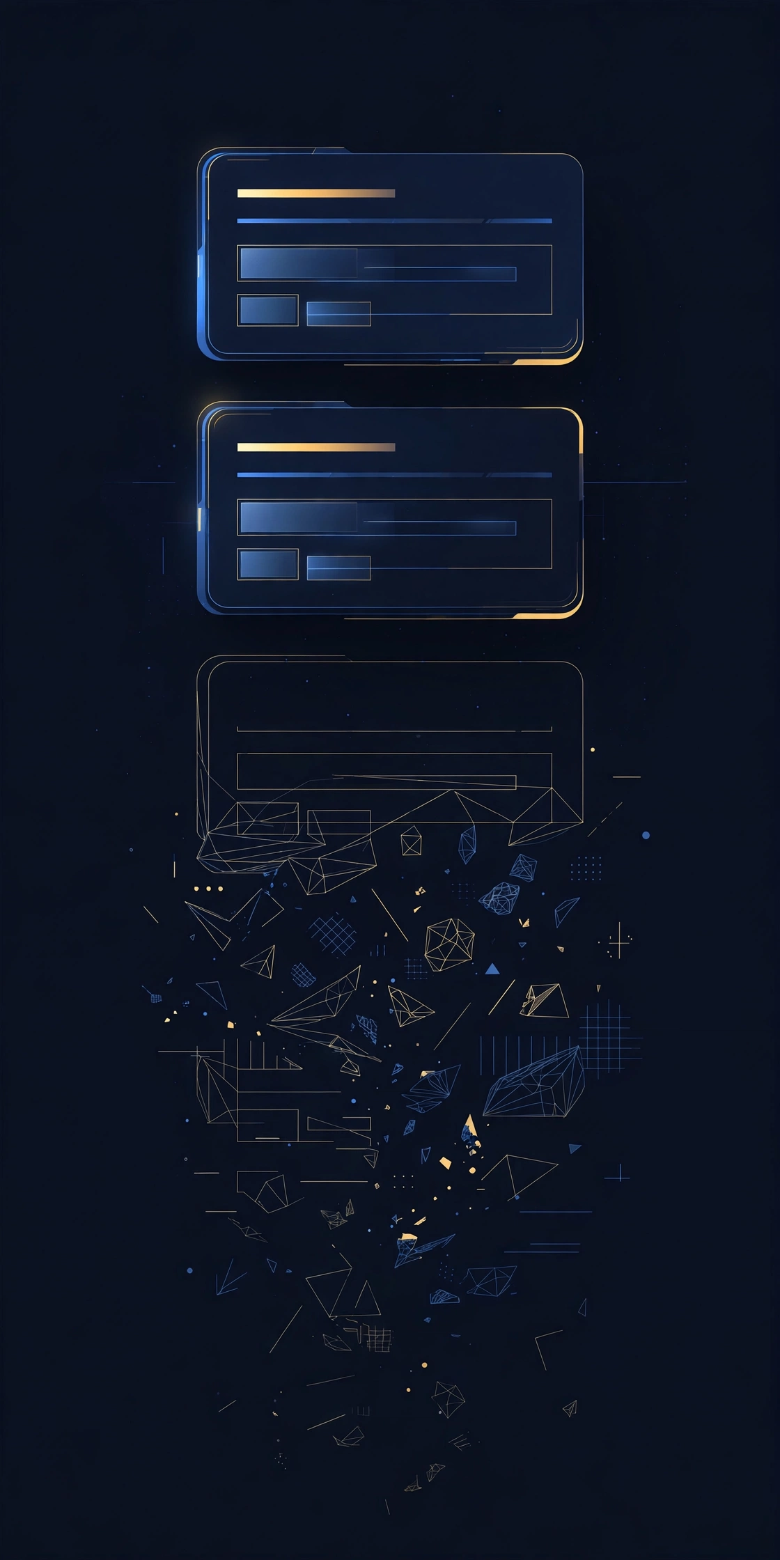 search result cards fading into broken wireframes, incomplete SERP collection