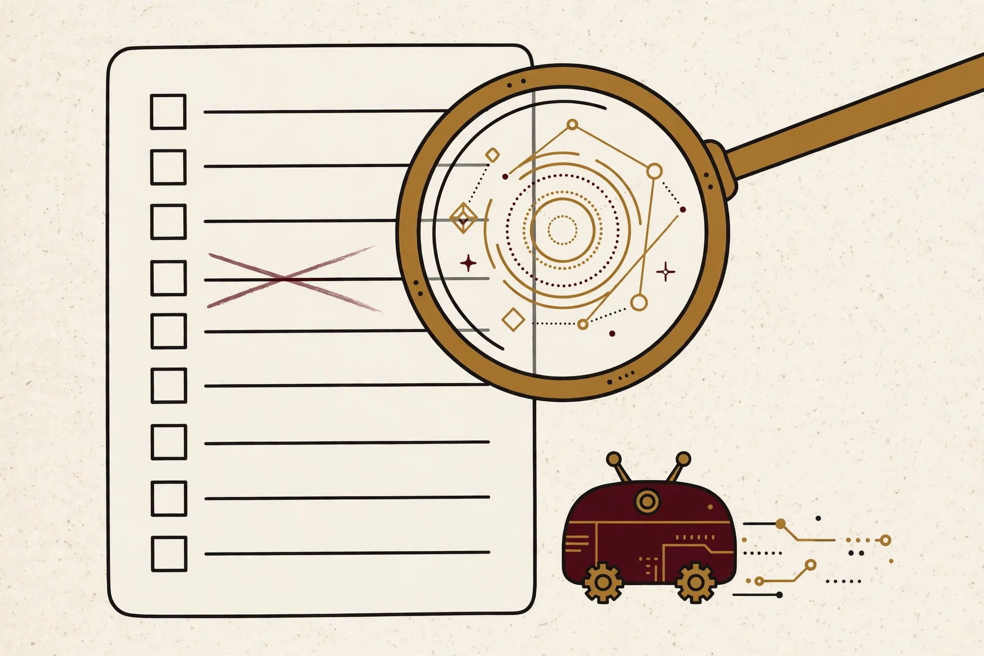 Checklist for auditing a robots.txt file and its crawler directives.